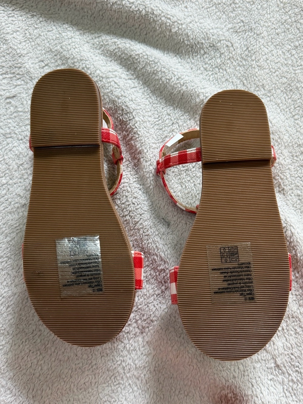 Janie and Jack | Red Gingham Rosette Sandals | Size 12 - Picture 9 of 11